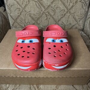 Lightning McQueen Crocs Disney Red Kids Size J1 ‎ Regular Crocs Don't Light Up